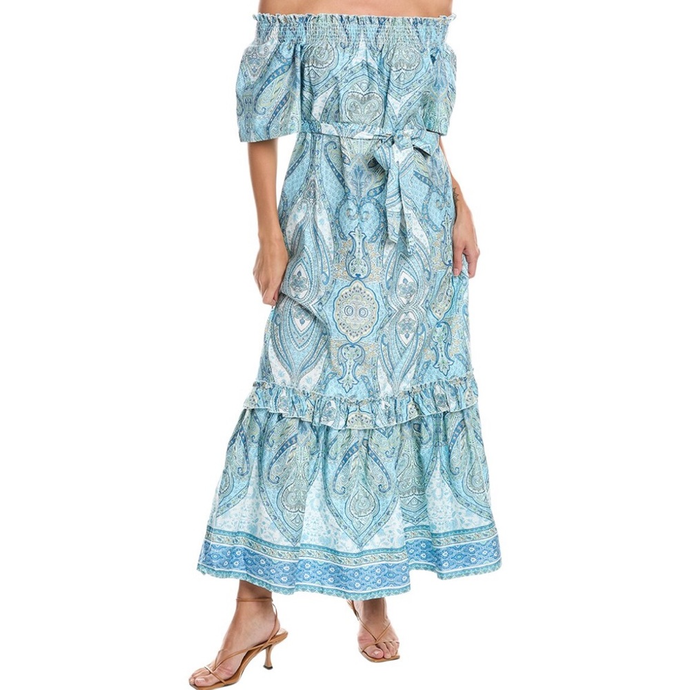 Tyler Boe Blue Paisley Maxi Dress NWT